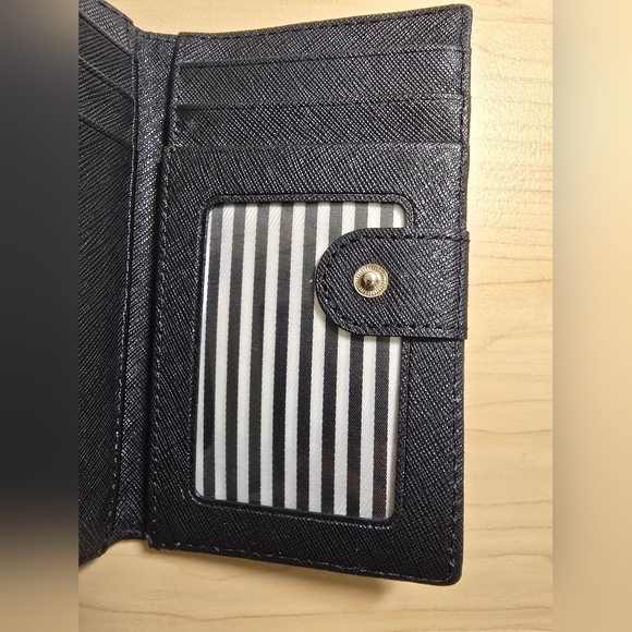 KATE SPADE Black Saffiano Leather Cat Bifold Wallet Mini Case - Picture 6 of 15